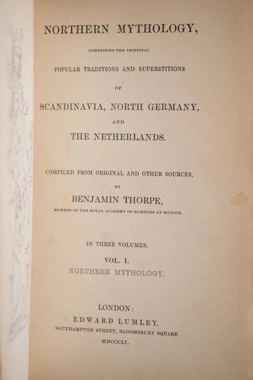 1851 Northern Mythology Odin Thor Loki Witches Fine Leather Bindings 1st Edition - 9