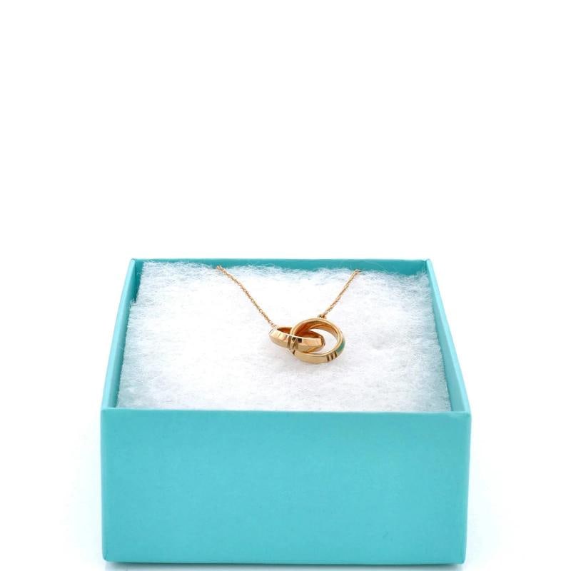 Tiffany & Co. Atlas X Closed Interlocking Pendant Necklace 18K Rose Gold - 2