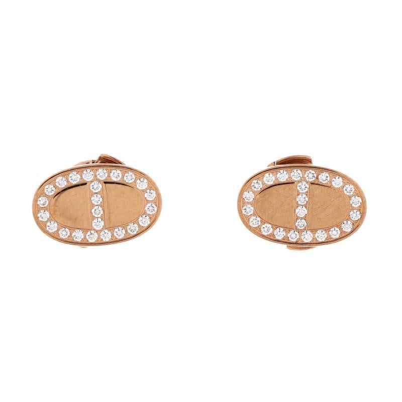 Hermes Chaine d'Ancre Contour Stud Earrings 18K Rose Gold and Diamonds: Condition: Pre-owned - Good,Brand: Hermes,Main Stone: Diamond,Metal: 18K Rose Gold,Metal Purity: 18K,Style: Stud,Type: Earrings,Color: Rose Gold,Material: 18K Rose Gold, Diamond Condition: Great. Mino