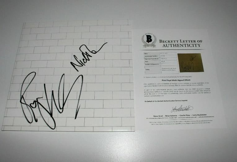 PINK FLOYD ROGER WATERS & NICK MASON BAND SIGNED 'THE WALL' ALBUM RECORD BECKETT - 2