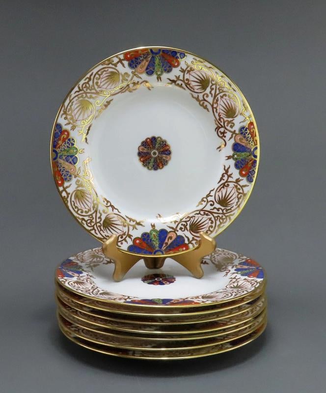 Beautiful Set 8 Antique Spode Copeland Imari Fan Dinner Plates Great Condition (1 of 6)