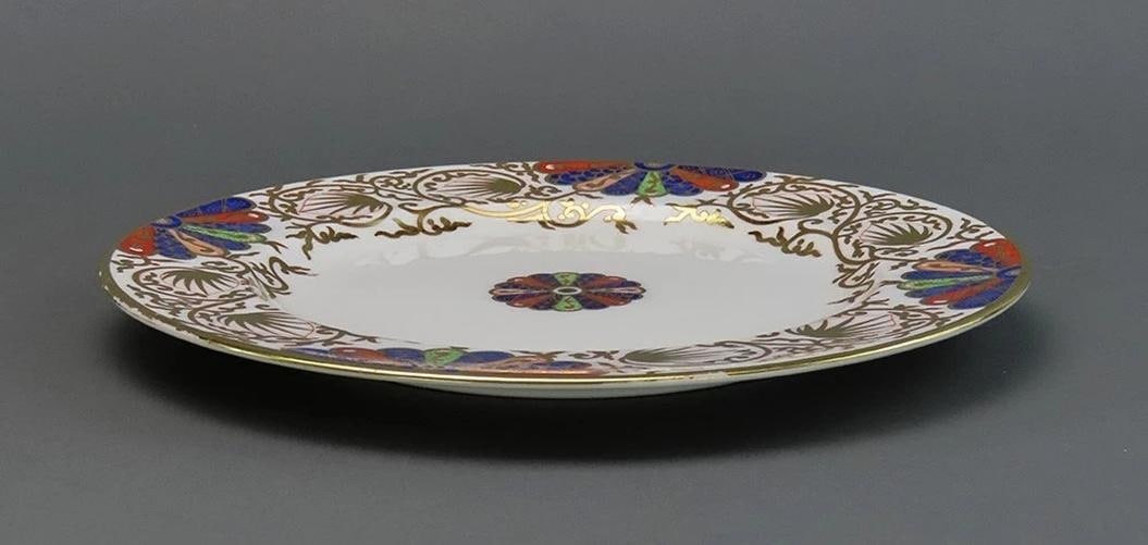 Beautiful Set 8 Antique Spode Copeland Imari Fan Dinner Plates Great Condition - 3