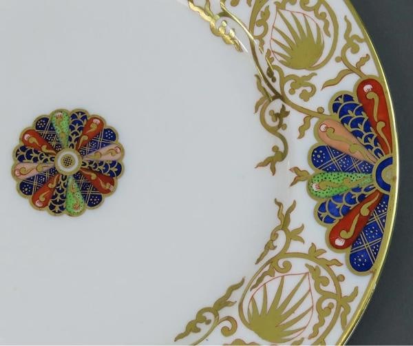 Beautiful Set 8 Antique Spode Copeland Imari Fan Dinner Plates Great Condition - 4