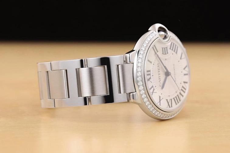 2018 CARTIER BALLON BLEU 36MM W4BB0017 SILVER ROMAN DIAMOND STEEL WATCH - 8