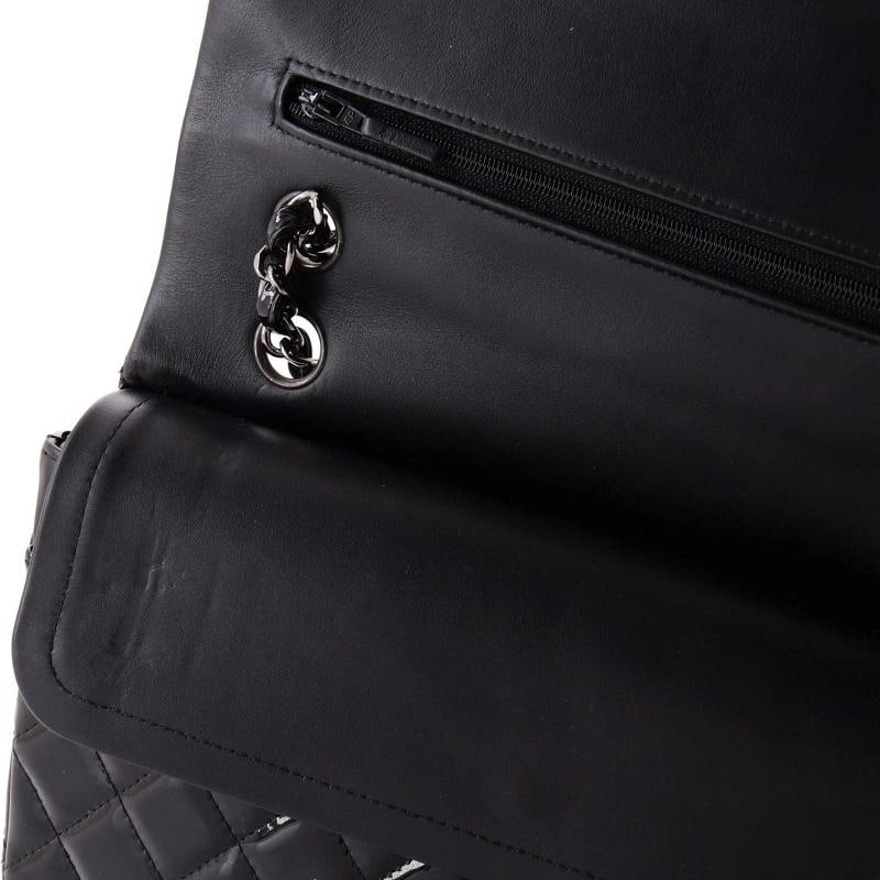 Chanel Classic Double Flap Bag Quilted Patent Medium - 7
