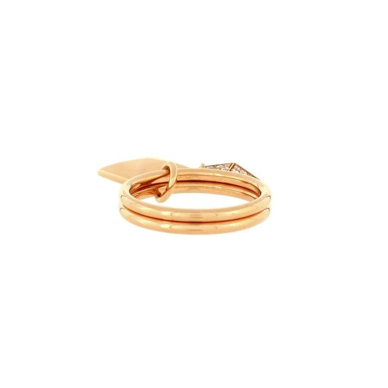 Hermes Clou d'H Two Charm Ring 18K Rose Gold and Diamonds - 2