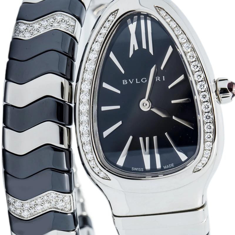 Bvlgari Serpenti 102129 2017 Complete Stainless Steel Black Ceramic Quartz 35mm Box and Papers - 2