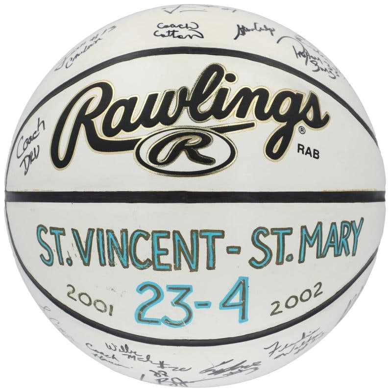 Lebron James 2001-02 St. Vincent St.Mary High School Team Signed Basketball BAS: Sport: Basketball,Player: LeBron James,Signed: Yes,Autograph Authentication: Beckett Authentication Services (BAS),Original/Reprint: Original,Product: Ball,Team: Los Angeles Lakers,Country of Origin: 