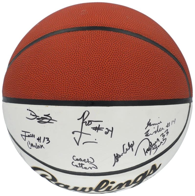 Lebron James 2001-02 St. Vincent St.Mary High School Team Signed Basketball BAS - 4