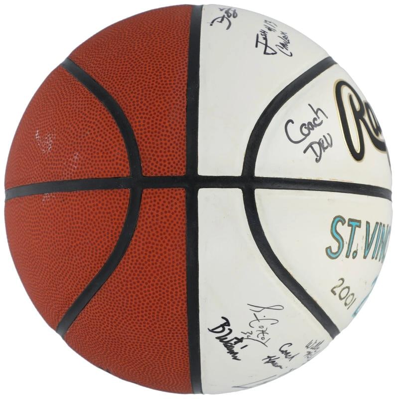Lebron James 2001-02 St. Vincent St.Mary High School Team Signed Basketball BAS - 5