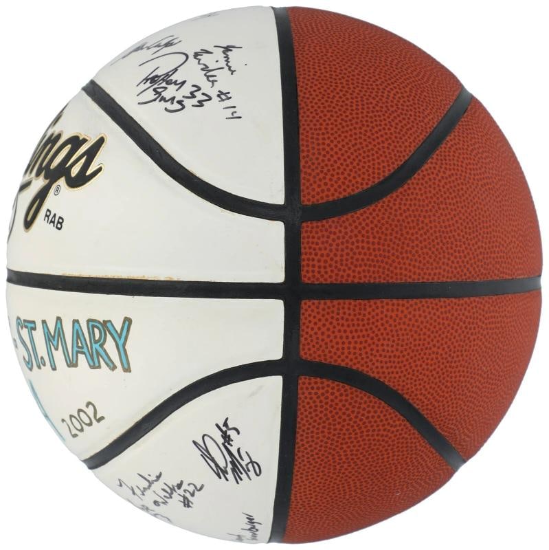 Lebron James 2001-02 St. Vincent St.Mary High School Team Signed Basketball BAS - 6