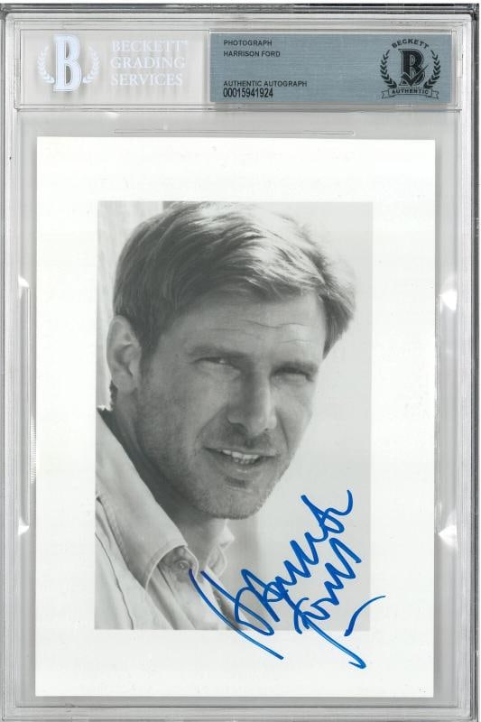 HARRISON FORD SIGNED AUTOGRAPH SLABBED 8X10 PHOTO BECKETT BAS Han Solo Indy: Country of Origin: United States,Industry: Music,Size: 8X10,Signed: Yes,Autograph Authentication: Beckett,Object Type: Photograph,Original/Reproduction: Original