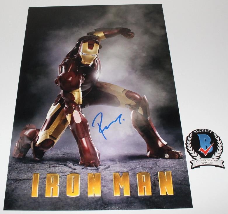 ROBERT DOWNEY JR SIGNED AVENGERS 'IRON MAN' 12x18 MOVIE POSTER BECKETT BAS COA (1 of 4)