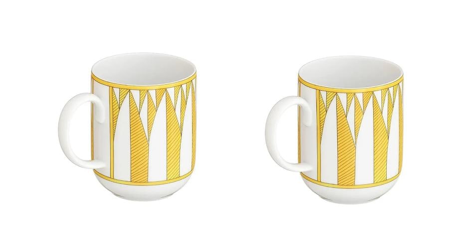 NEW HERMES SOLEIL D'HERMES NO. 2 PAIR OF MUGS #P046131P BRAND NIB: Condition: New: A brand-new, unused, unopened, undamaged item in its original packaging (where packaging is applicable). Packaging should be the same as what is found in a retail store, unless the ite