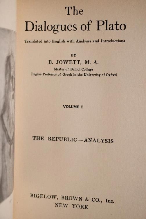 B Jowett / The Dialogues of Plato 1920 - 7