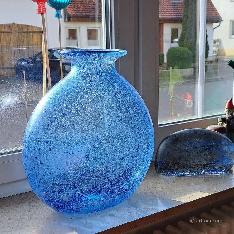 Monumental Ercole Barovier - Barovier & Toso Efeso Blue Vase 1964 - 11