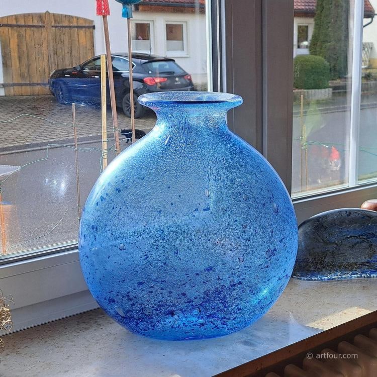 Monumental Ercole Barovier - Barovier & Toso Efeso Blue Vase 1964 - 12