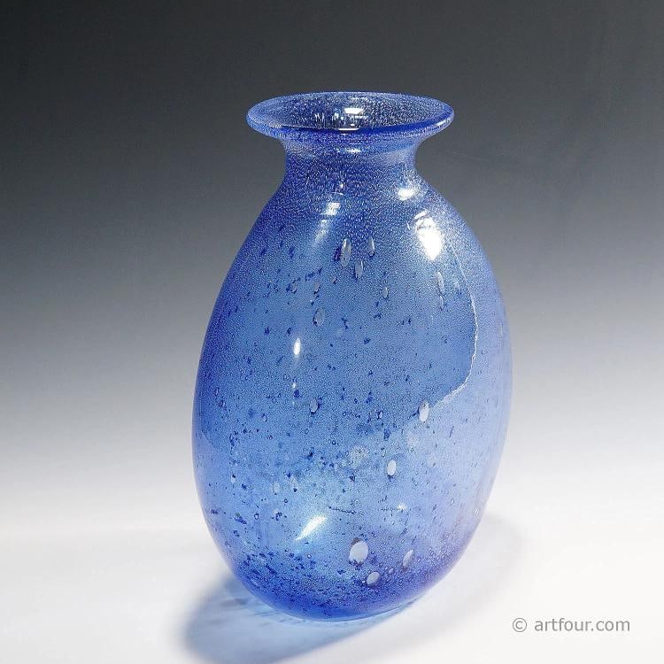 Monumental Ercole Barovier - Barovier & Toso Efeso Blue Vase 1964 - 3