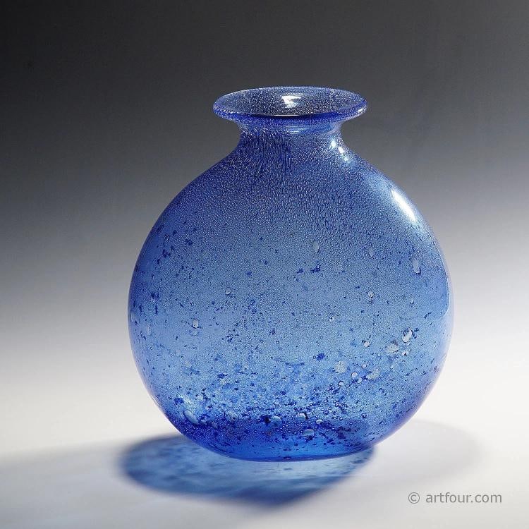 Monumental Ercole Barovier - Barovier & Toso Efeso Blue Vase 1964 - 5
