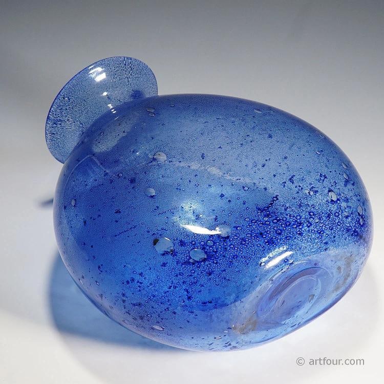 Monumental Ercole Barovier - Barovier & Toso Efeso Blue Vase 1964 - 8