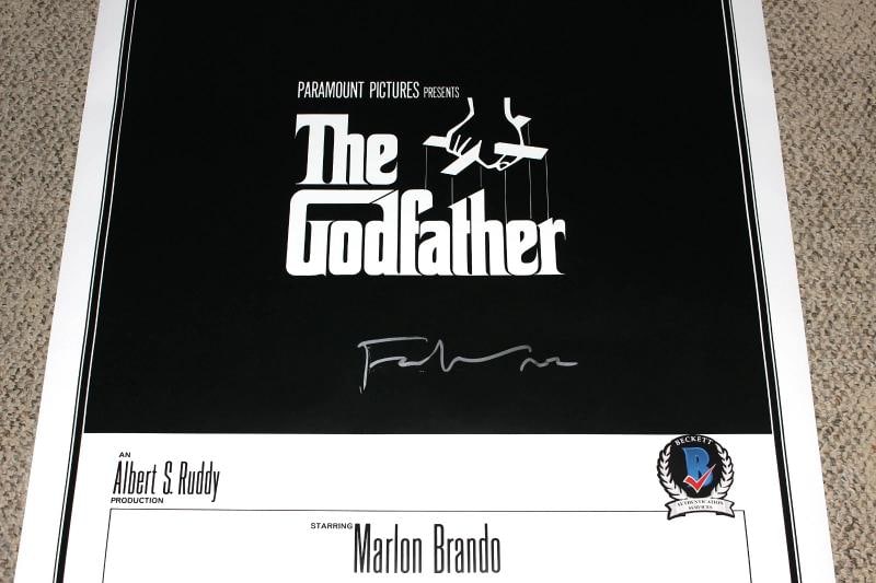 FRANCIS FORD COPPOLA SIGNED THE GODFATHER FULL-SIZE F/S MOVIE POSTER BECKETT COA - 2