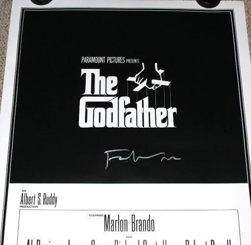 FRANCIS FORD COPPOLA SIGNED THE GODFATHER FULL-SIZE F/S MOVIE POSTER BECKETT COA - 4