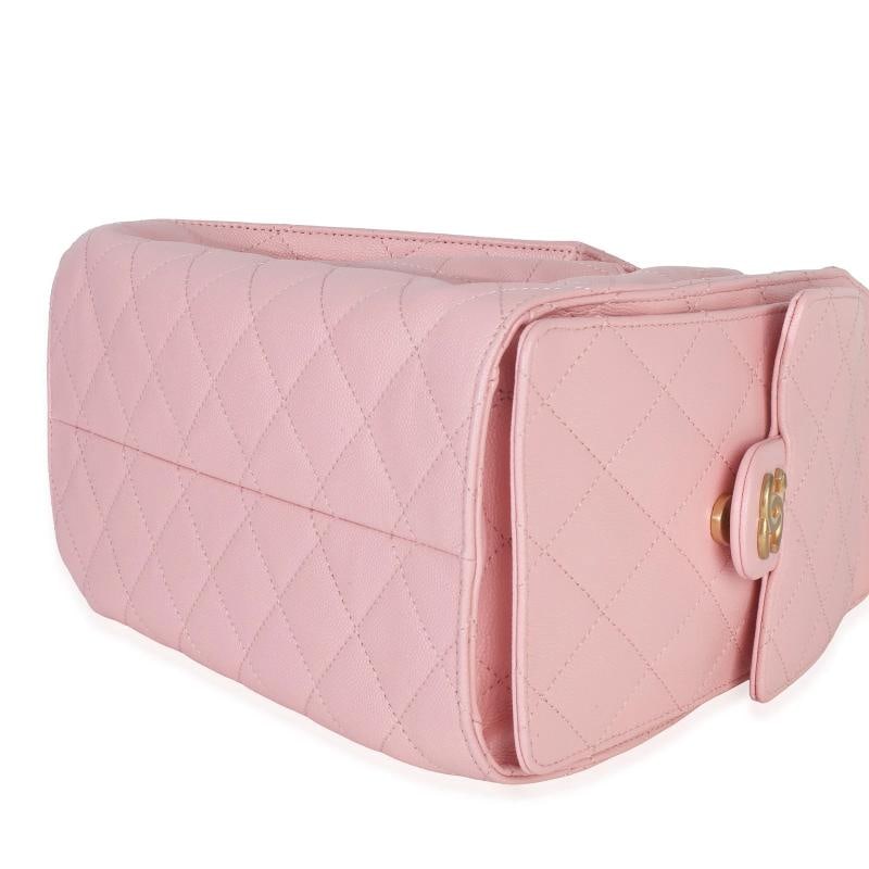 Chanel Pink Quilted Caviar Small Chanel 25 Hobo Handbag - 7