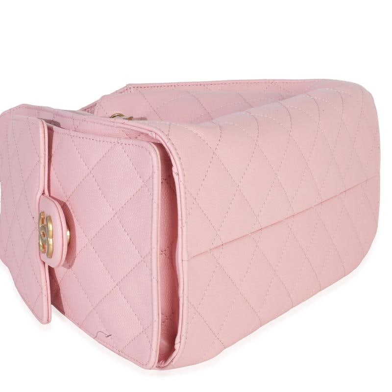 Chanel Pink Quilted Caviar Small Chanel 25 Hobo Handbag - 8