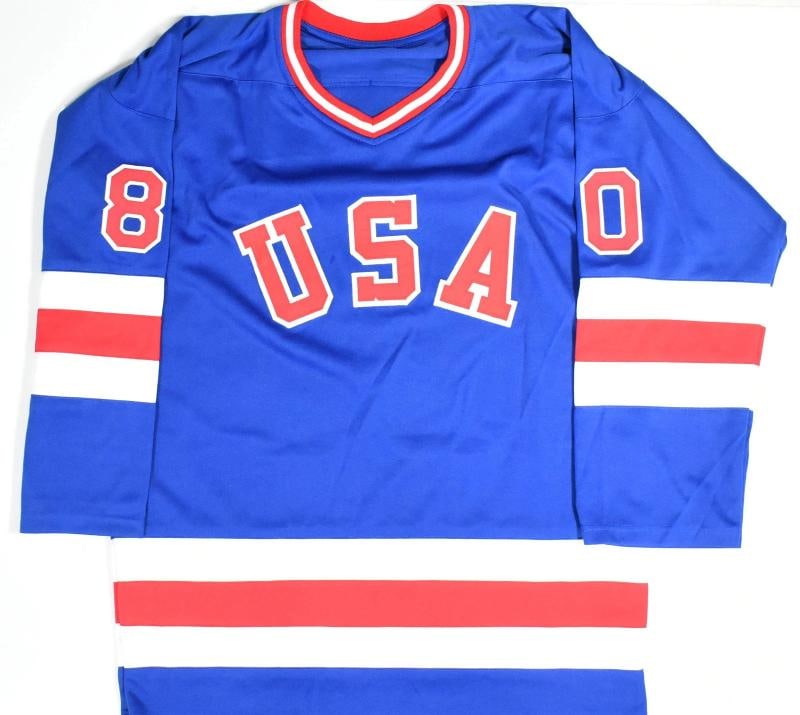 1980 Miracle on Ice Team USA Signed Blue Pro Style Jersey 18 Sigs Beckett LOA - 4