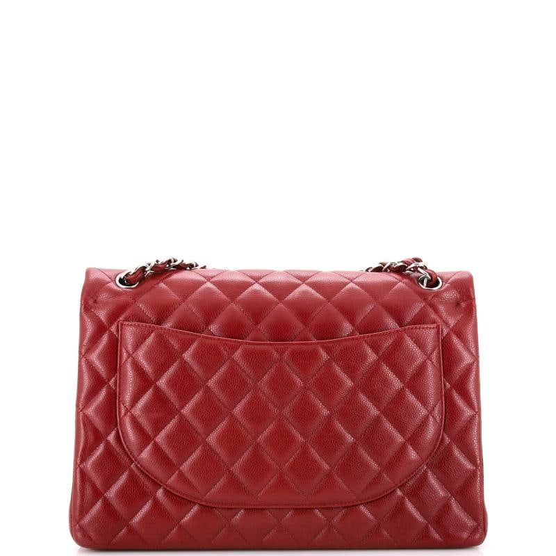 Chanel Classic Double Flap Bag Quilted Caviar Maxi - 3