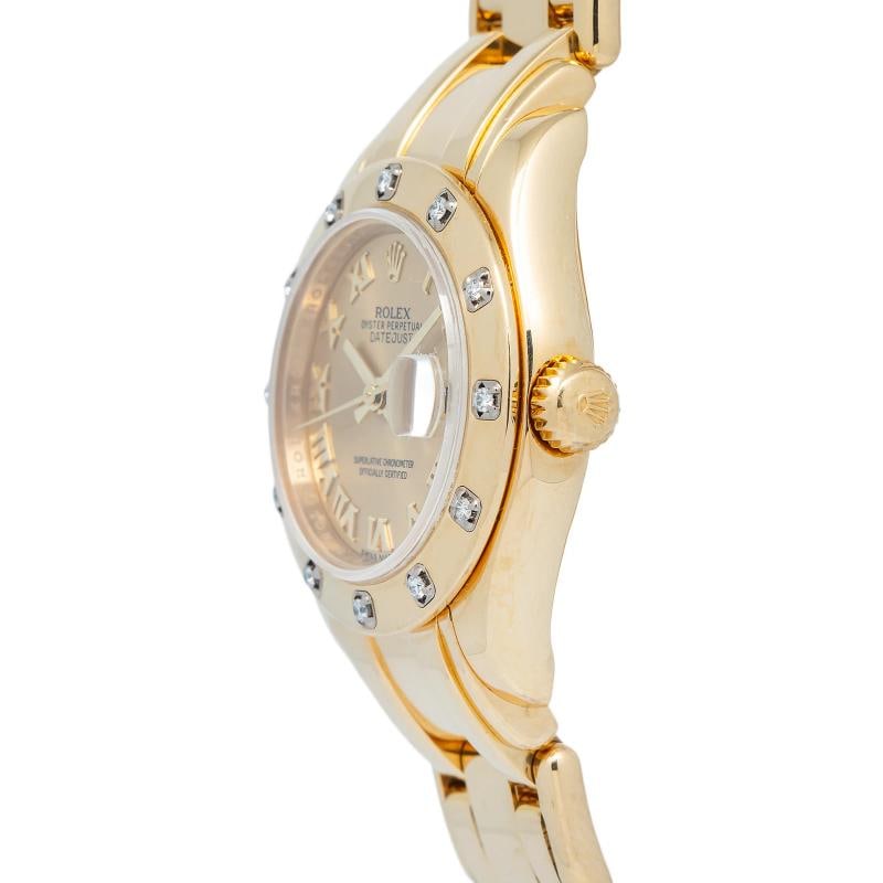 Rolex Lady-Datejust Pearlmaster 80318 Factory Diamond 18k YG Auto Women's 29mm - 3