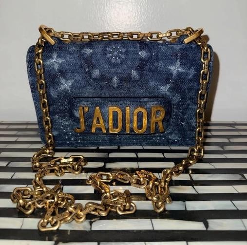 Christian Dior JÃ¢â‚¬â„¢Adior Denim Mini Chain Flap Crossb (1 of 9)