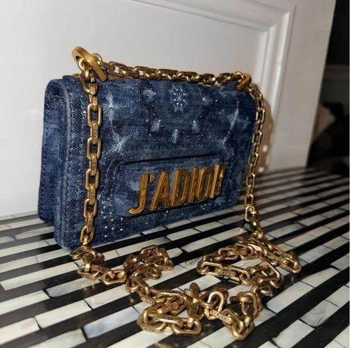 Christian Dior JÃ¢â‚¬â„¢Adior Denim Mini Chain Flap Crossb - 3