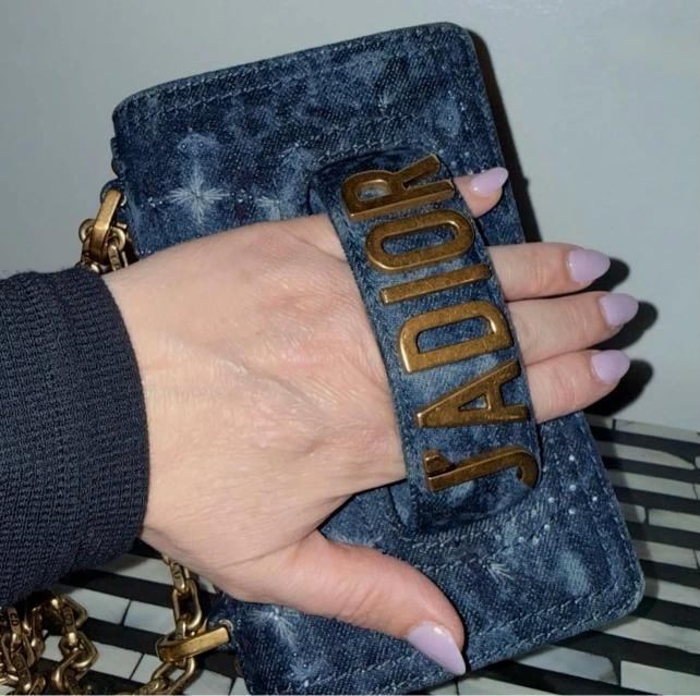 Christian Dior JÃ¢â‚¬â„¢Adior Denim Mini Chain Flap Crossb - 4