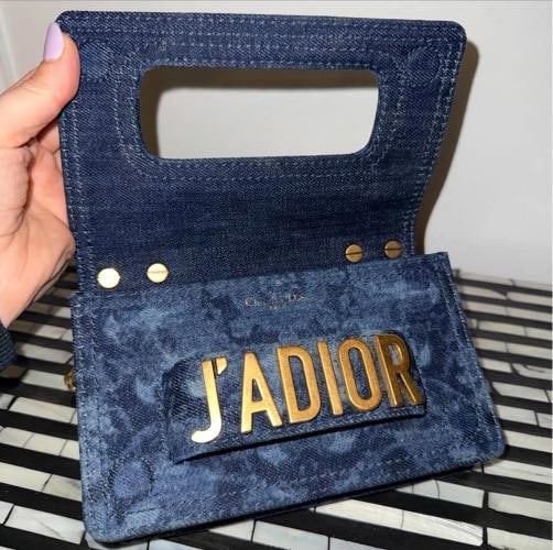Christian Dior JÃ¢â‚¬â„¢Adior Denim Mini Chain Flap Crossb - 6