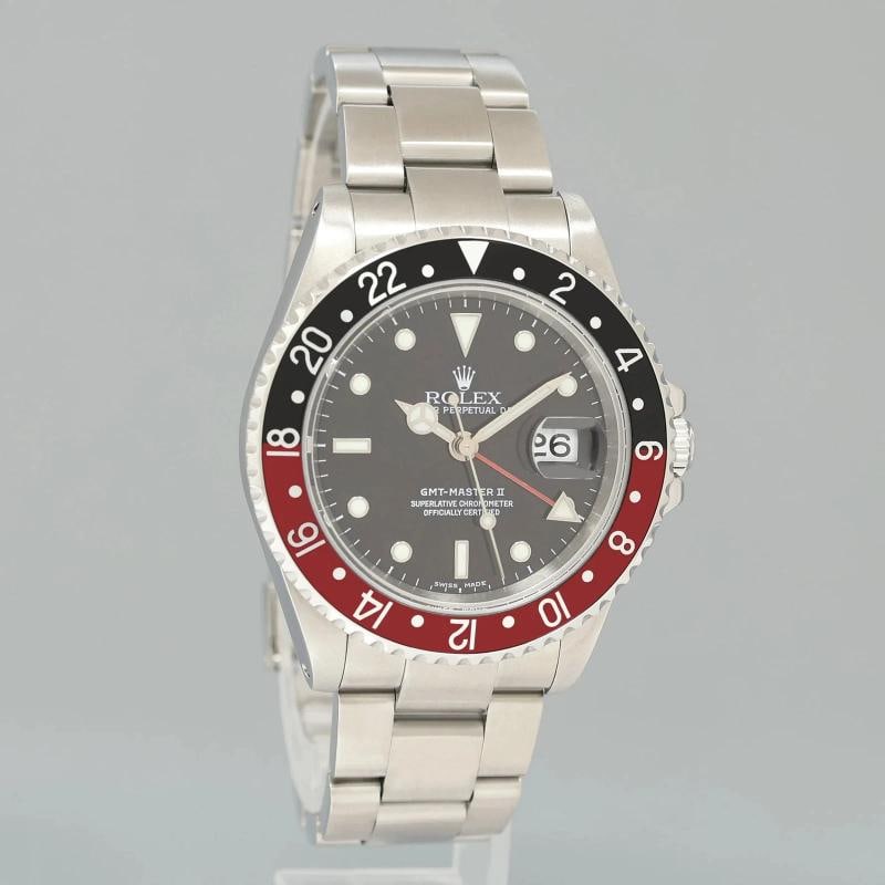 MINT 2002 Rolex GMT-Master II Coke Red Black Steel 16710 40mm Watch Box - 3