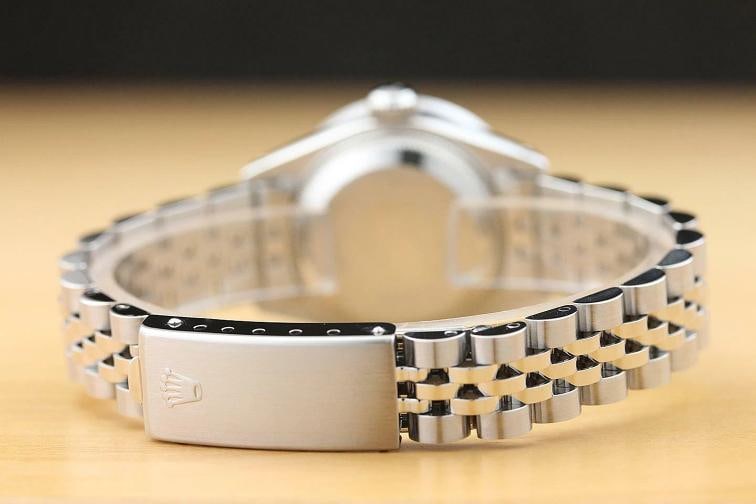 LADIES ROLEX DATEJUST 69174 WHITE FACTORY DIAMOND 1.1 CT BEZEL 18K GOLD SS WATCH - 6