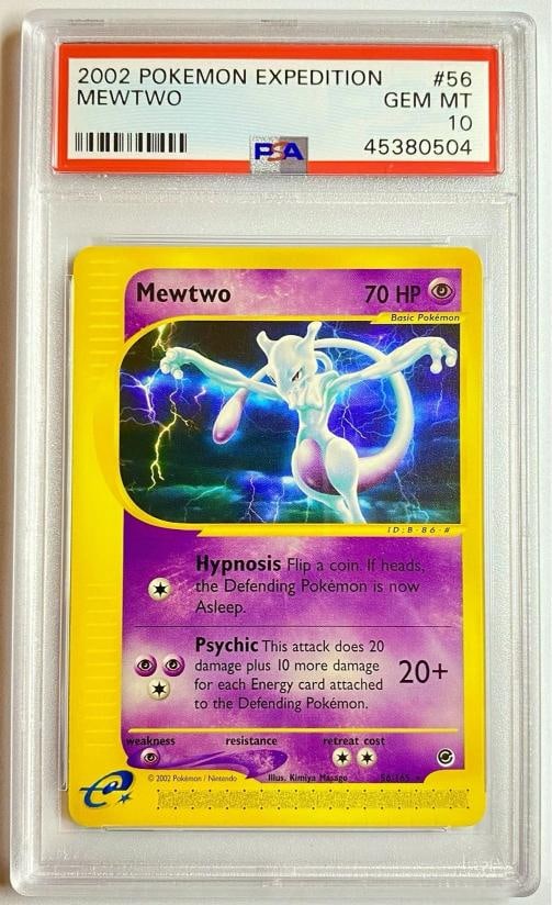 2002 Mewtwo PSA 10 - PokÃƒÂ©mon Expedition #56 Gem Mint: Condition: Graded - PSA 10: Professionally graded ,Set: Expedition Base Set,Character: Mewtwo,Year Manufactured: 2002,Grade: 10,Vintage: Yes,Graded: Yes,Rarity: Rare,Game: PokÃƒÂ©m