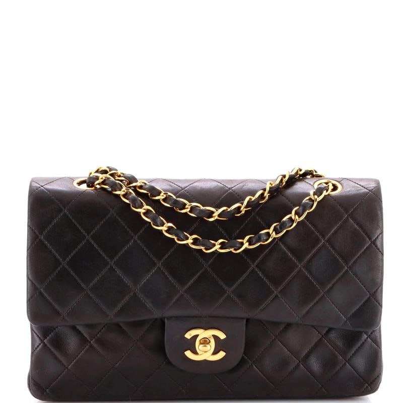 Chanel Vintage Classic Double Flap Bag Quilted Lambskin Medium: Condition: Pre-owned - Good,Brand: Chanel,Exterior Material: Leather,Style: Shoulder Bags,Exterior Color: Black,Department: Women,Size: Medium,Accessories: Authenticity Card