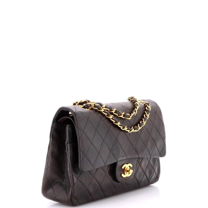 Chanel Vintage Classic Double Flap Bag Quilted Lambskin Medium - 2