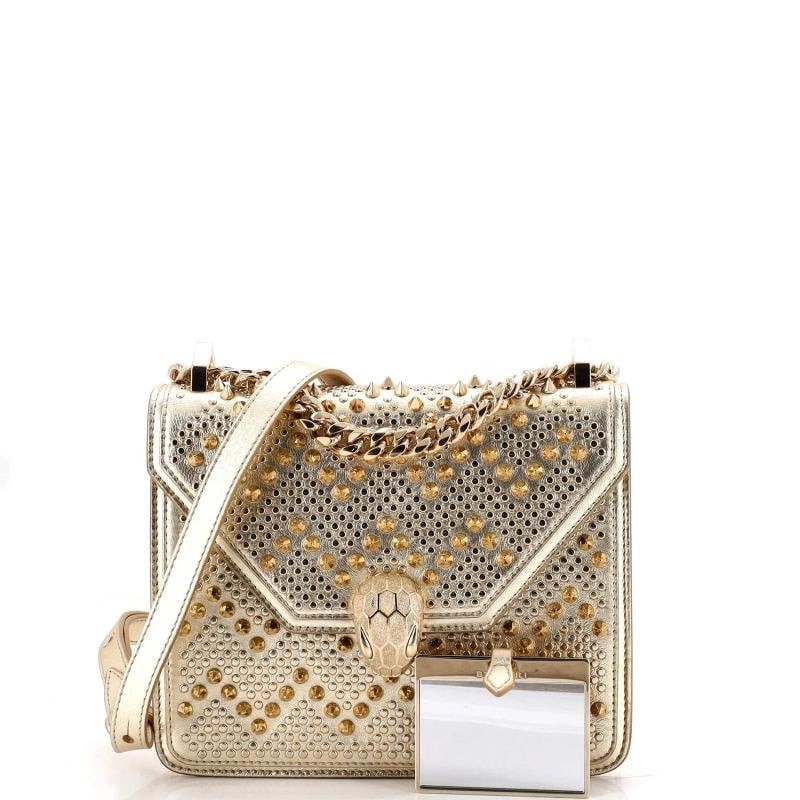 Bvlgari Serpenti Forever Square Shoulder Bag Full Studded Leather Small - 2