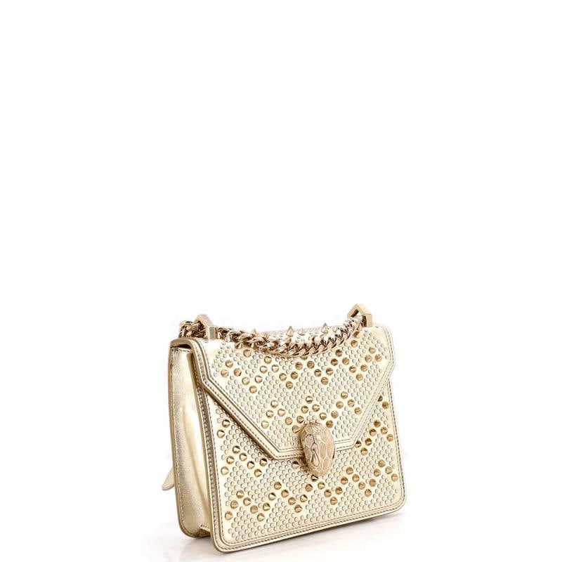 Bvlgari Serpenti Forever Square Shoulder Bag Full Studded Leather Small - 3