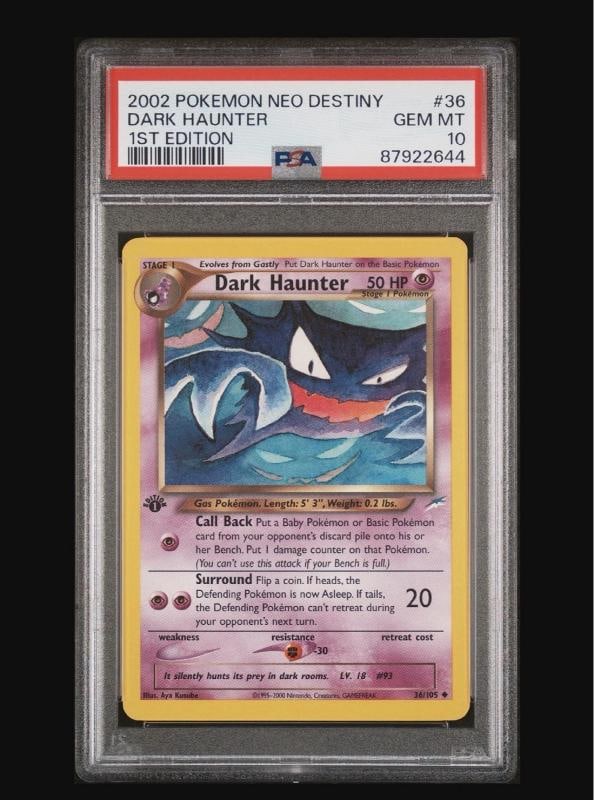 2002 Pokemon Neo Destiny #36/105 Dark Haunter PSA 10 GEM MINT 1st edition (1 of 2)