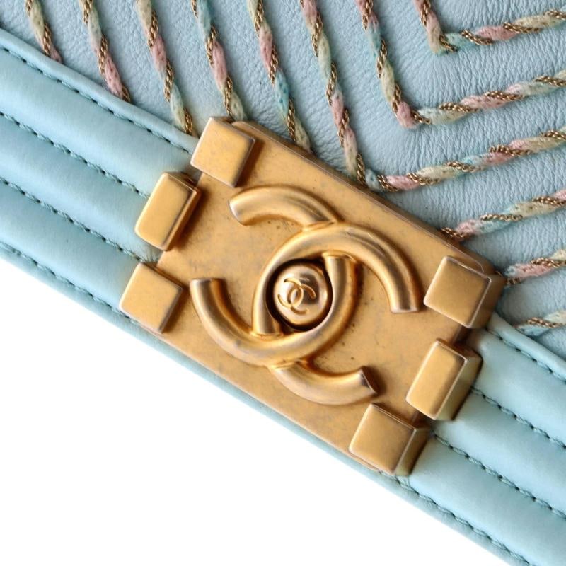 Chanel By The Sea Boy Flap Bag Chevron Embroidered Calfskin Small - 7
