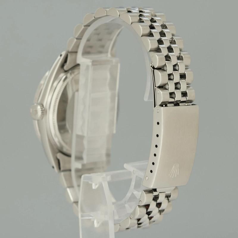 Rolex DateJust 1601 Blue Diamond Bezel Dial White Gold Jubilee Band 36mm Watch - 4