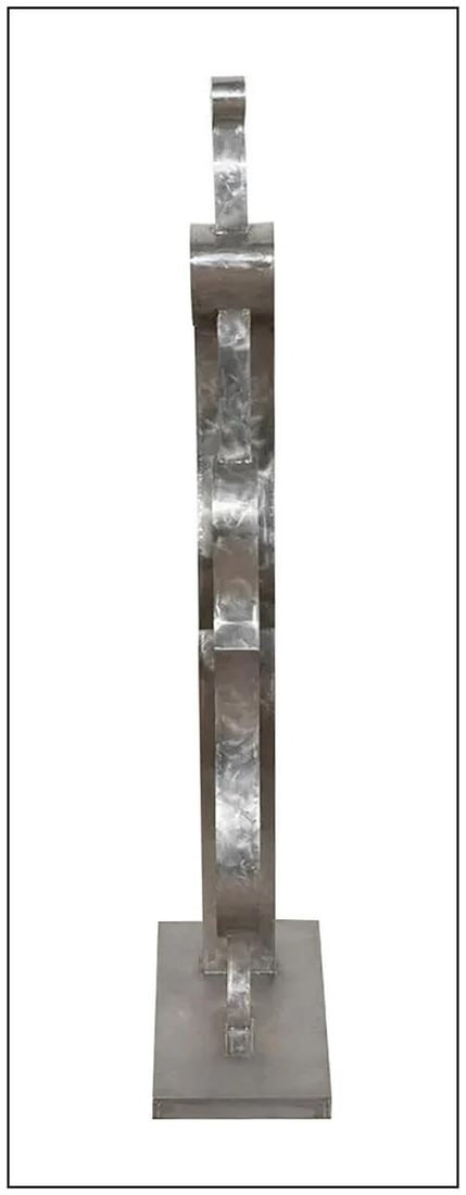 Charles Stratos Large Original The Musician Signed Bronze Steel Sculpture Art - 4
