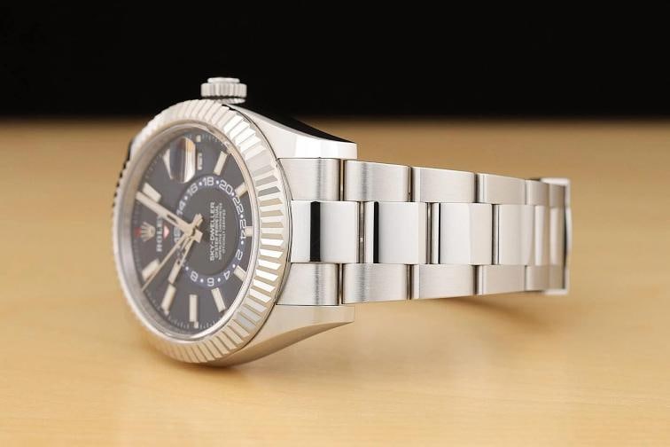2023 CARD ROLEX MENS BLUE SKY-DWELLER 326934 42MM 18K GOLD BEZEL OYSTER WATCH - 4