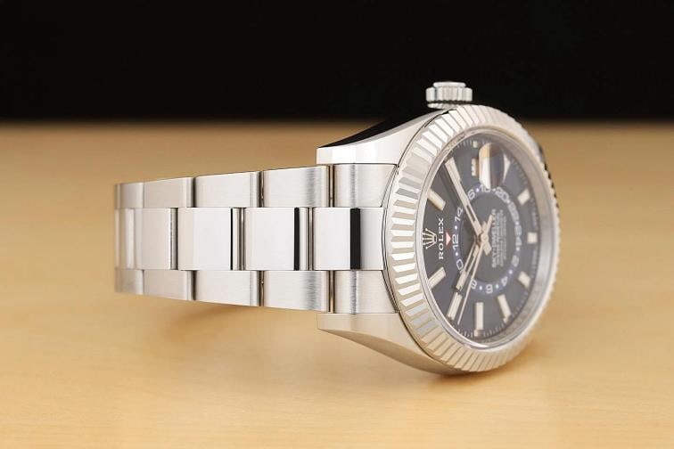 2023 CARD ROLEX MENS BLUE SKY-DWELLER 326934 42MM 18K GOLD BEZEL OYSTER WATCH - 8