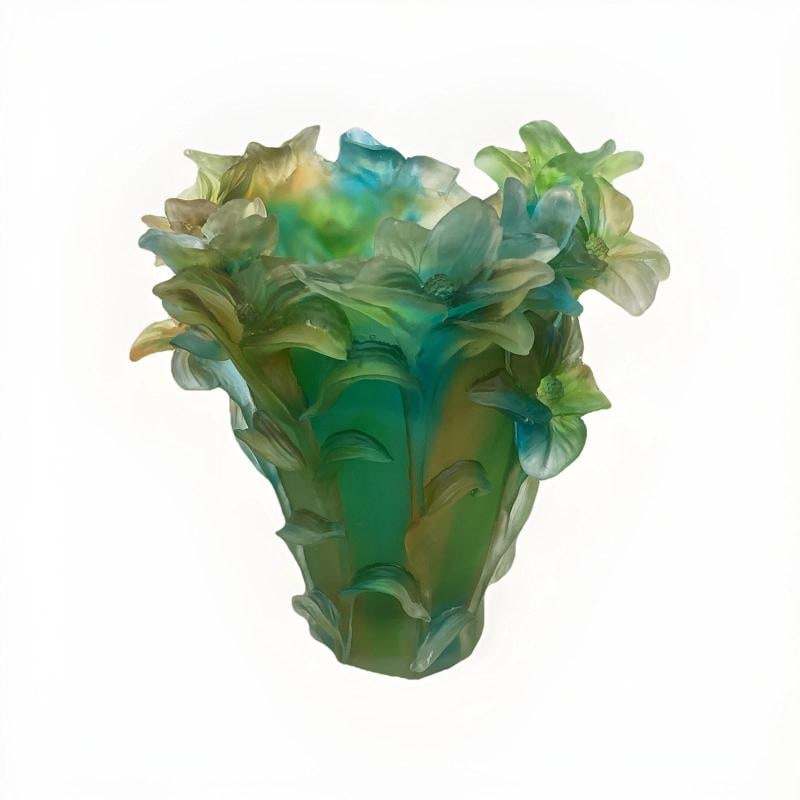 Iris Nancy Daum Style Crystal Vase Green Multi H8Ã¢â‚¬Â Unique  - 3
