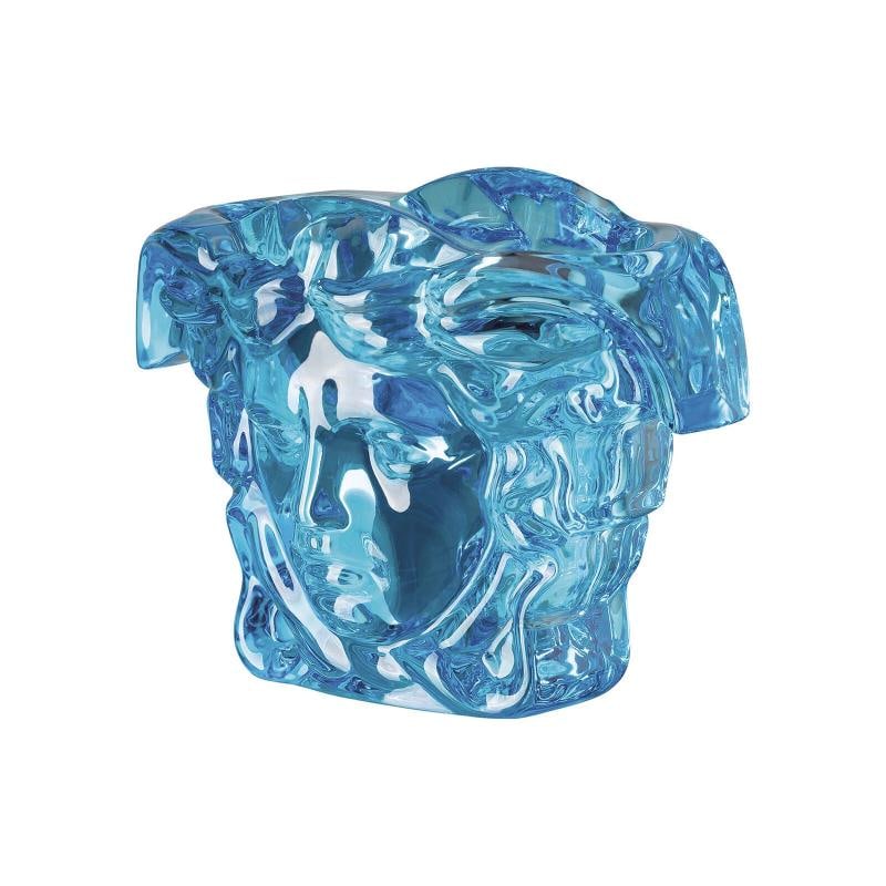 Versace Rosenthal Medusa Grande Vase H. 19 cm (7.48") Blue, in Crystal - 2
